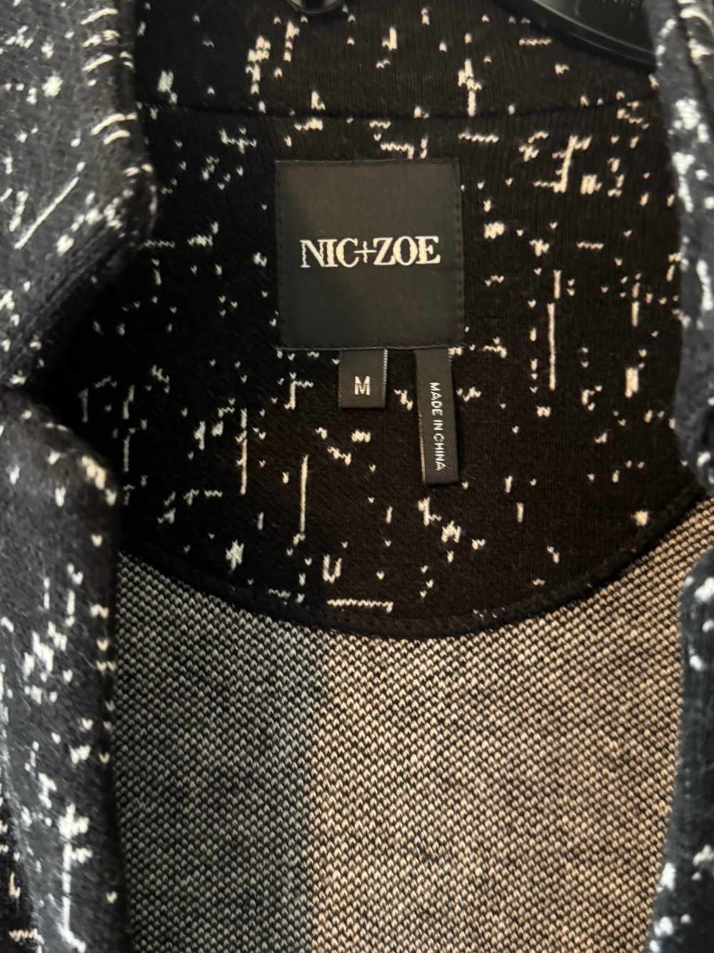 Nic + Zoe Black White Jacket Blazer Cardigan M - Picture 2 of 3
